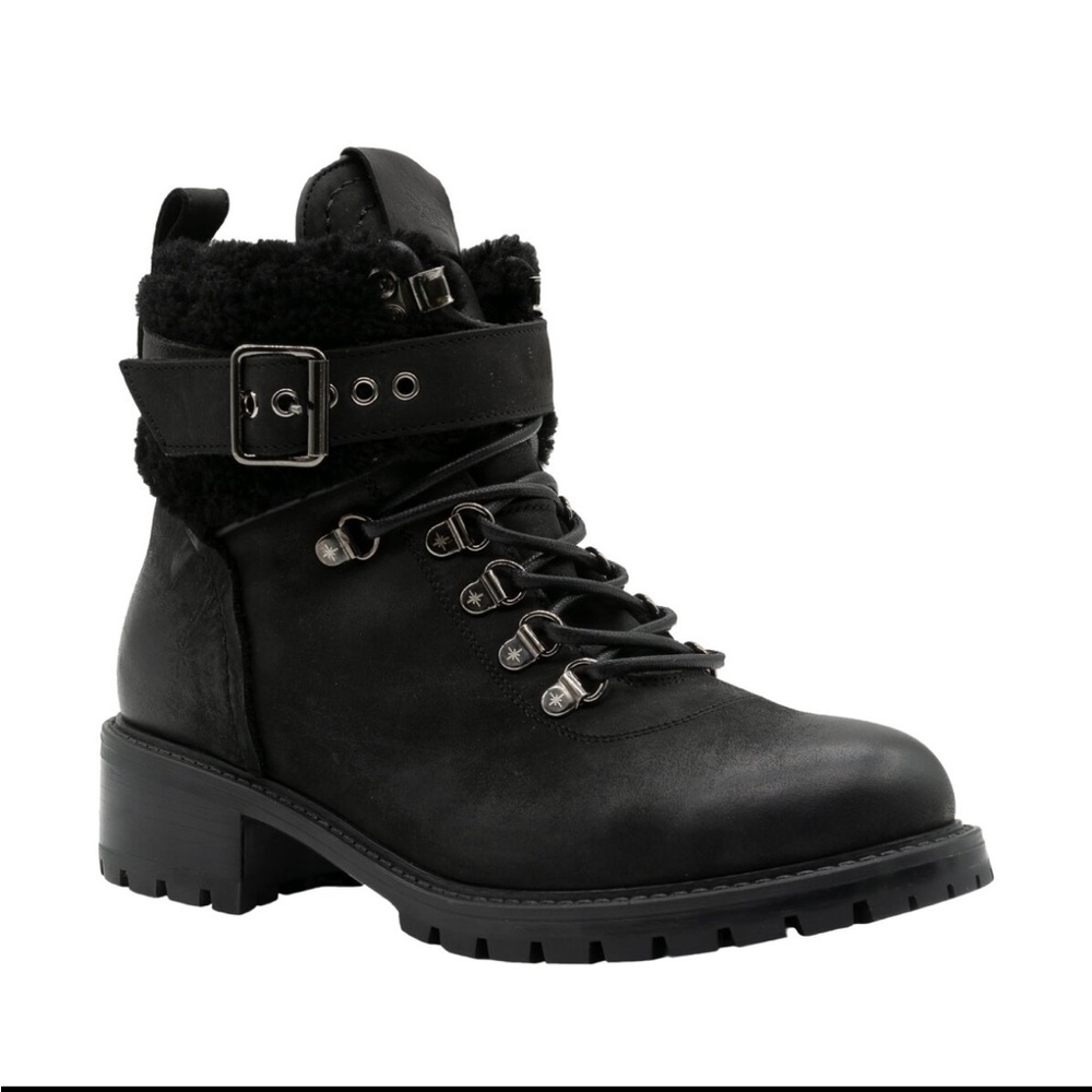 New ROSS AND SNOW Wynnie genuine Shearling lug sole ankle boot womens 7